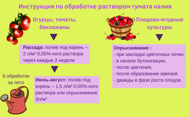 Работа с раствором гумата калия