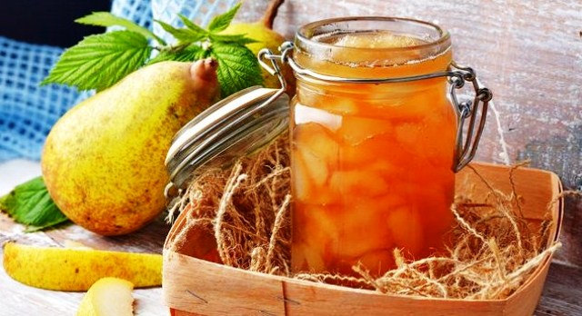 Грушевое варенье со свежей мятой