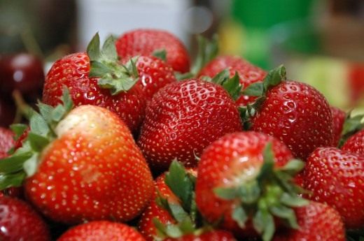 Процесс укоренения усов земляники на грядке